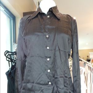 Banana Republic Brown Silk Button Down